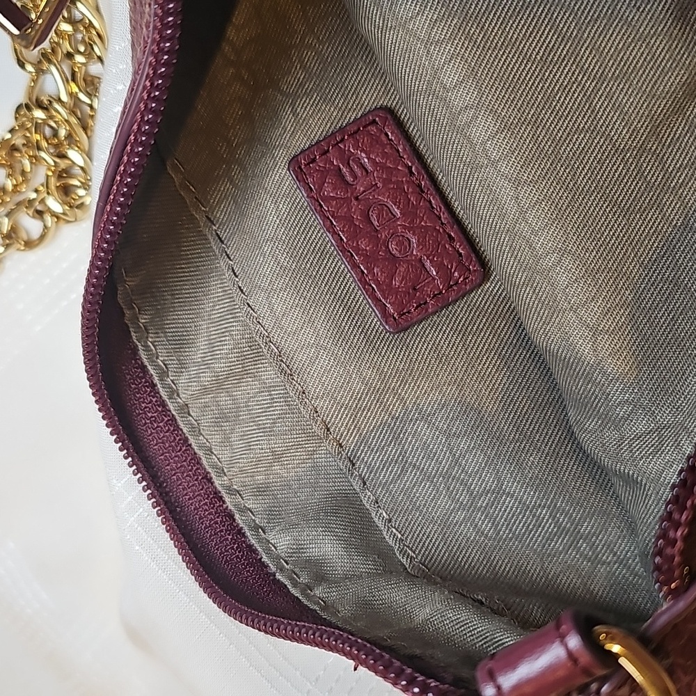 Lodis Deep Plum Convertable Clutch Multi Functional Chain And Leather Strap - Picture 13 of 16